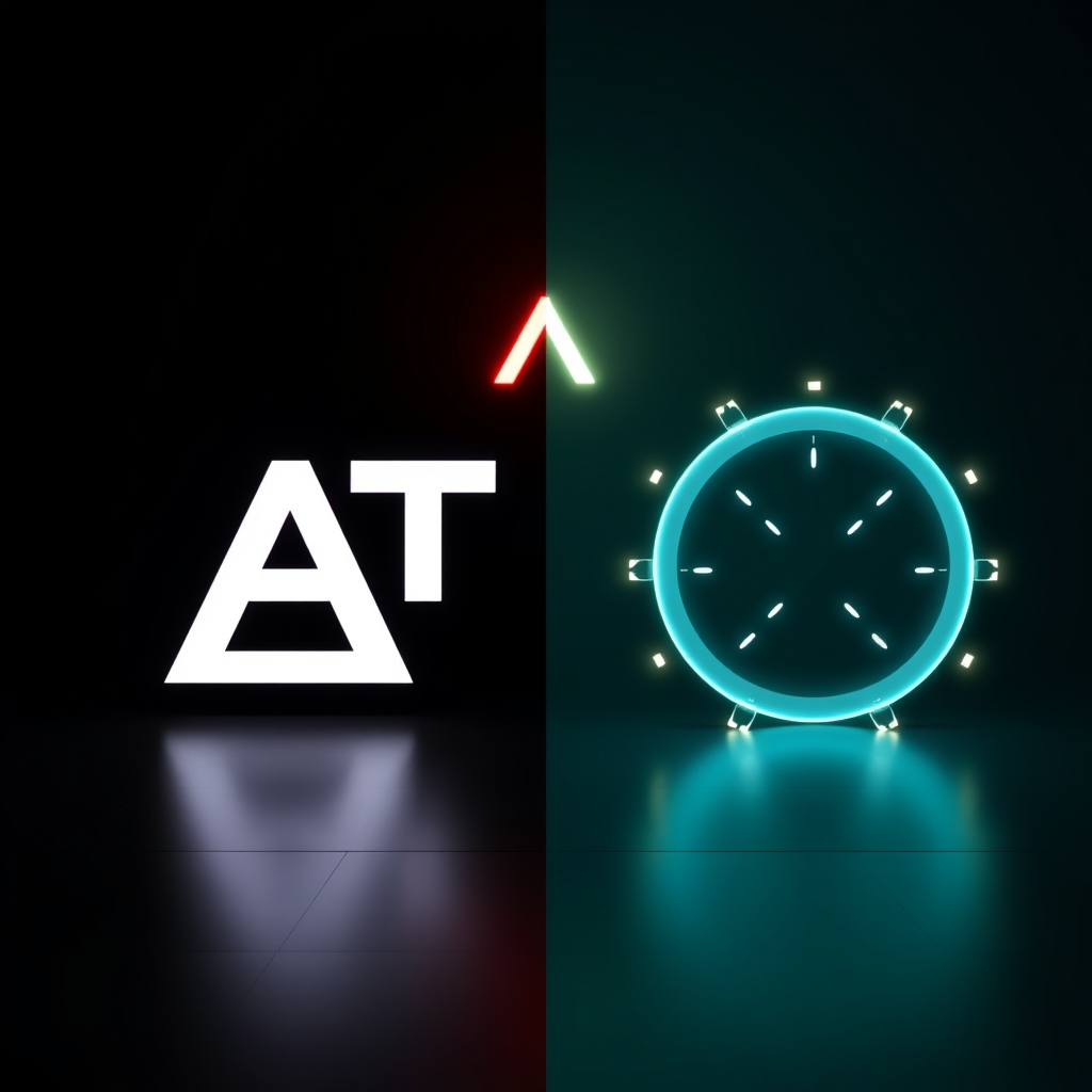 Side-by-side comparison showing a static graphic element and its AI-generated animated version with smooth, elegant motion effects.