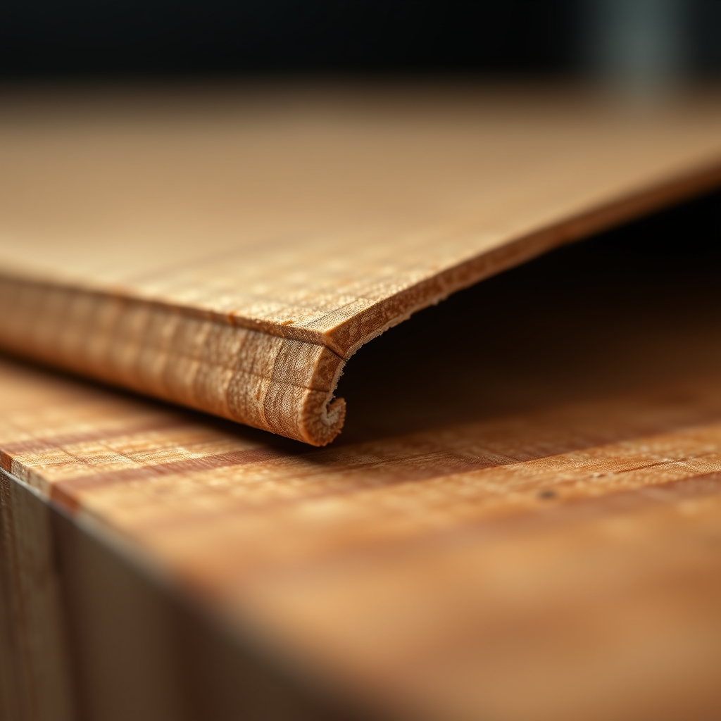 A close-up, shallow depth-of-field shot focusing on the precise alignment of two materials, with soft studio lighting highlighting the texture and perfection of the join.