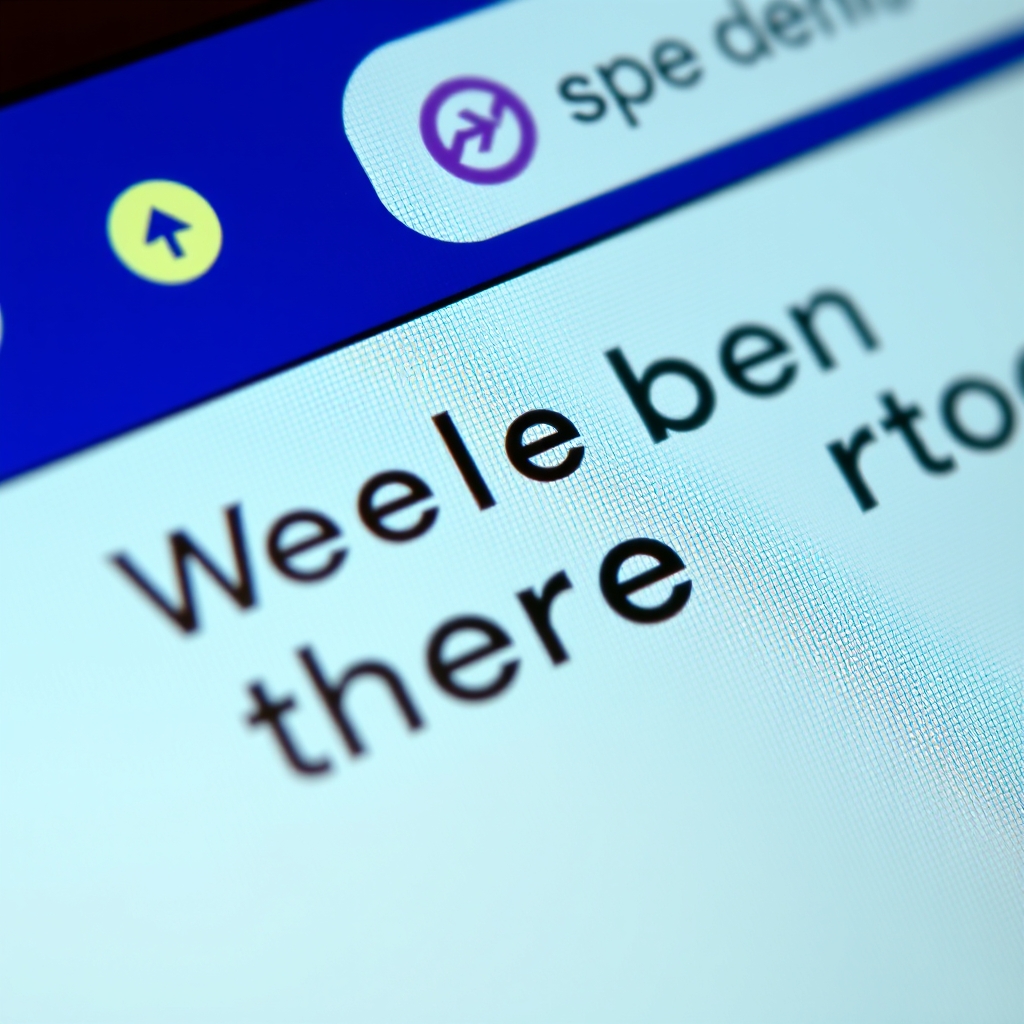A close-up of a website screen showing empathetic, friendly text like 