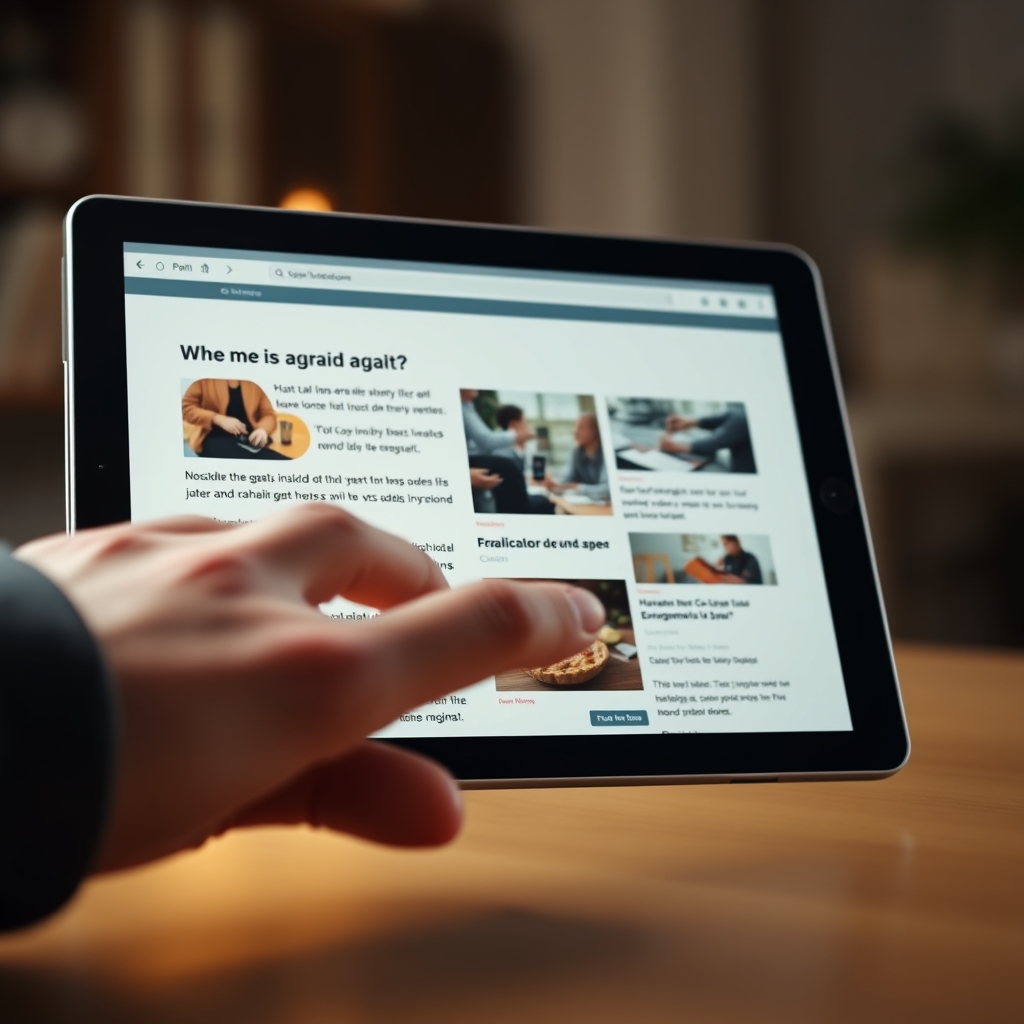 A user's hand scrolling on a tablet, revealing a seamless, story-like flow of website content with delightful micro-interactions.