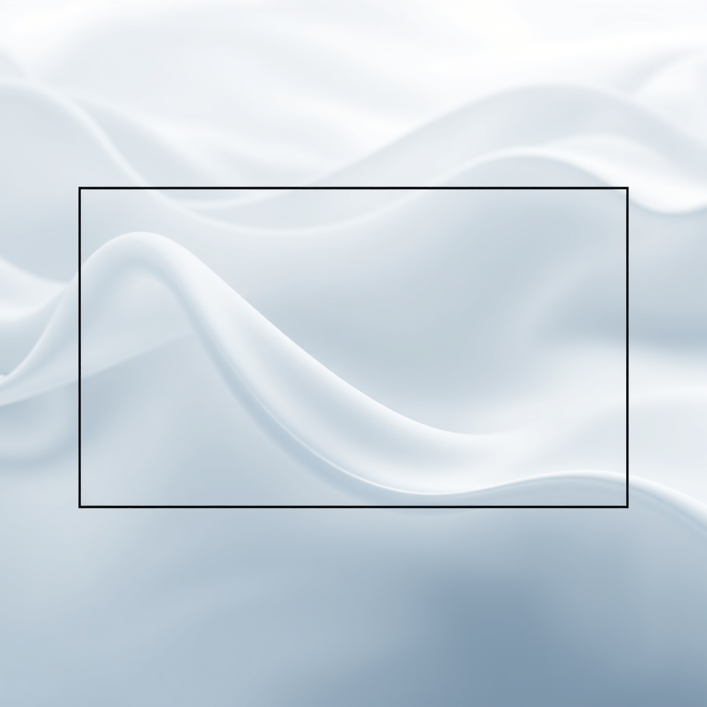 A sleek, modern website hero section with a subtle, looped video of flowing silk or mist in the background, overlaid with minimal typography.