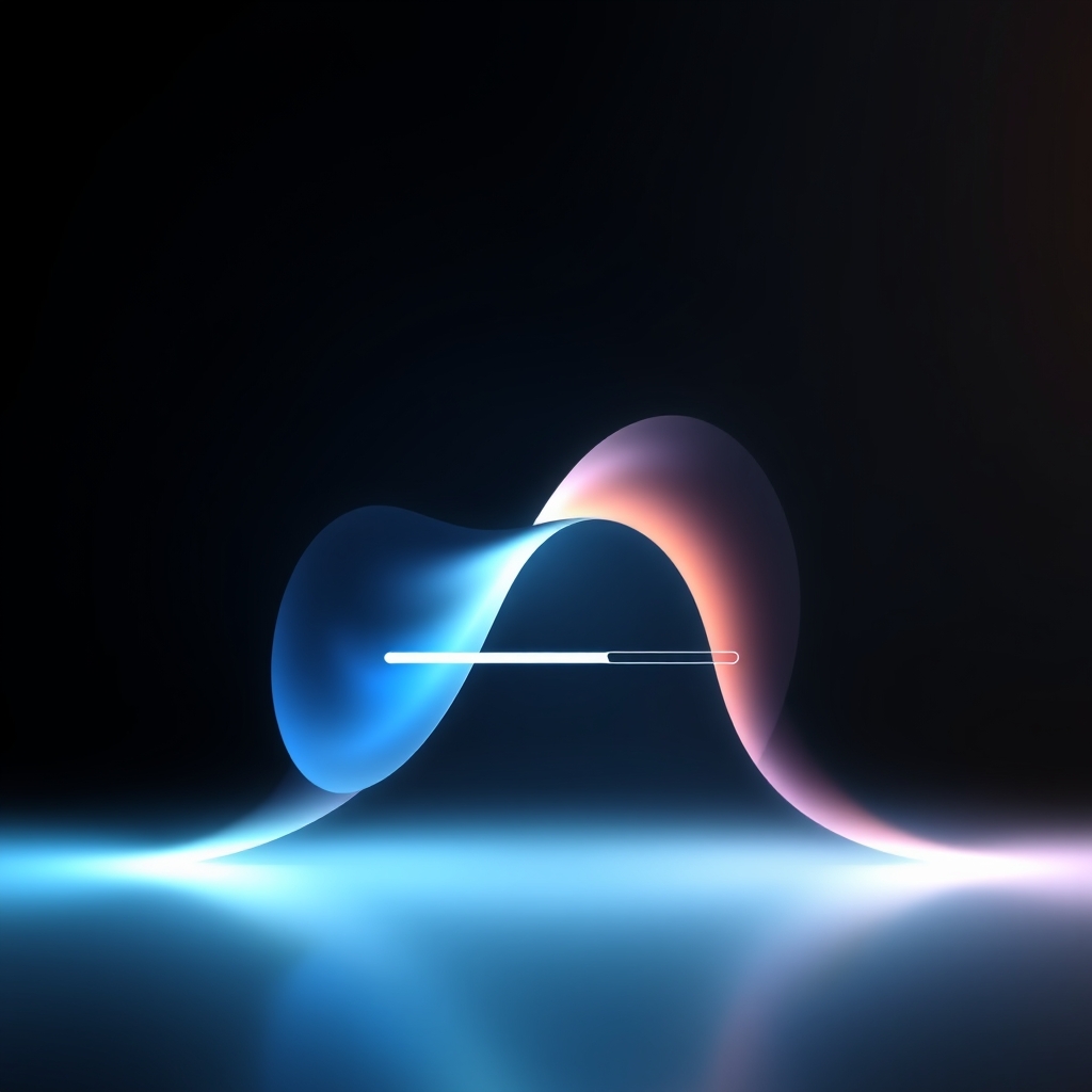 A sleek, modern website homepage with a playful and elegant loading animation, like morphing shapes or a delicate progress bar, on a dark background.