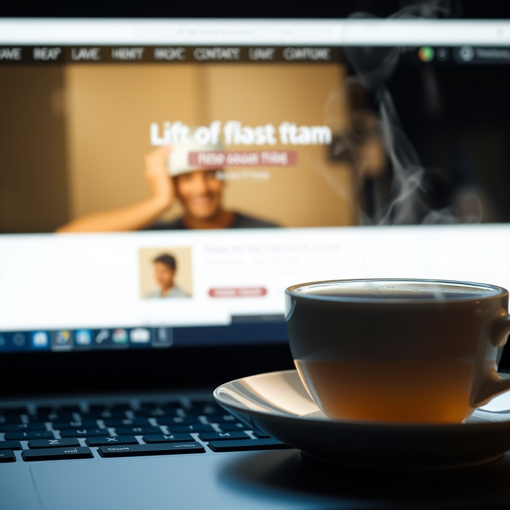 A close-up section of a minimalist website showing a product. Behind it, a very subtle, slowed-down video of steam rising from a cup of tea plays on a loop, creating a warm ambiance.